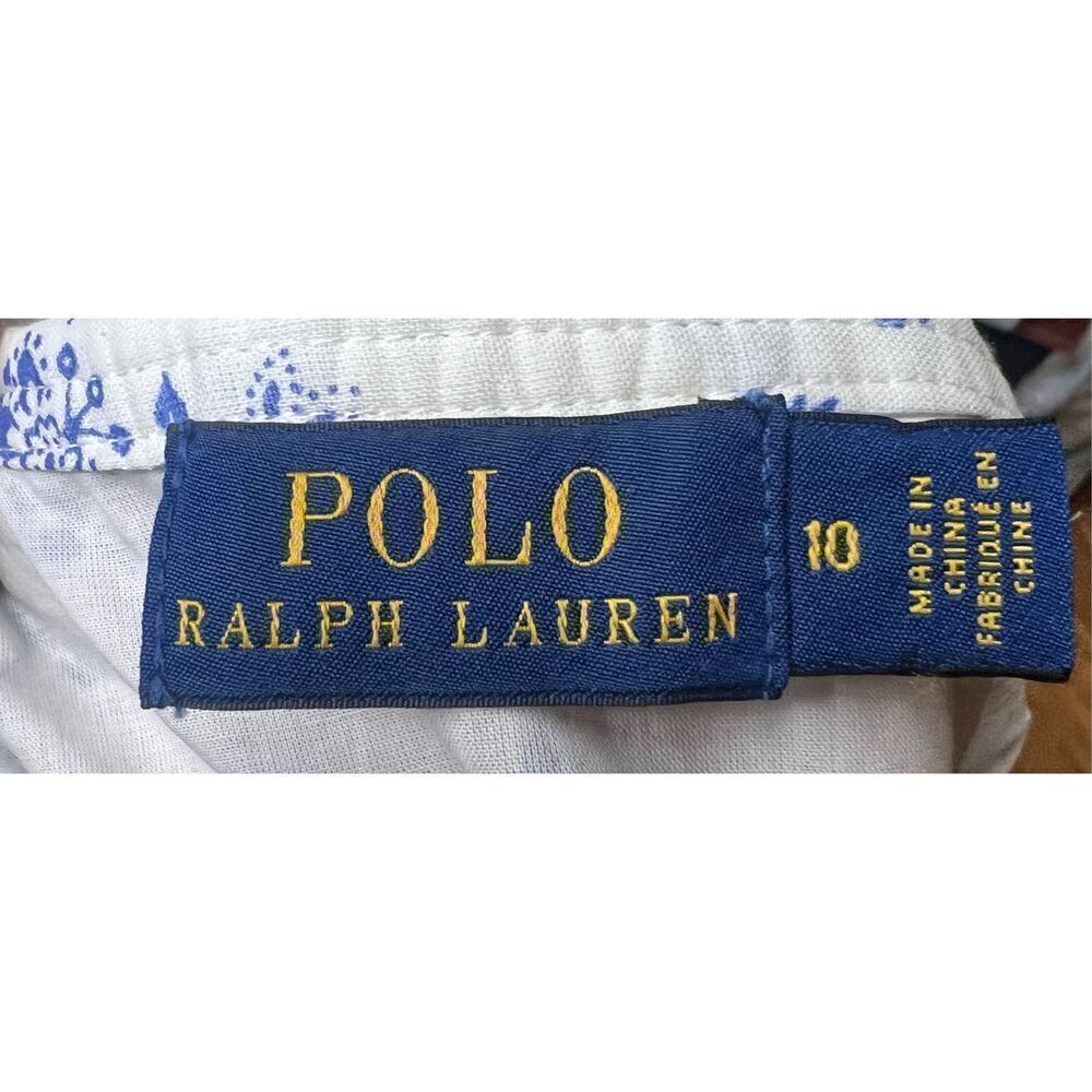 POLO RALPH LAUREN Ruffled Floral Cotton Miniskirt in Blue & White NWT Size 10 - Picture 8 of 9